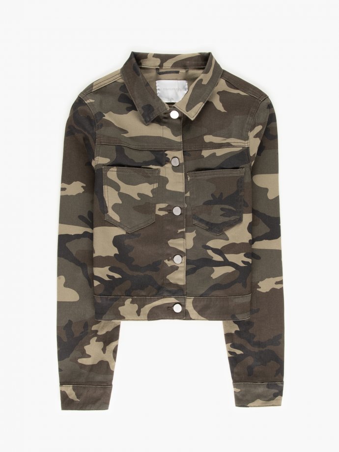Organic Kick jacket - denim camouflage jean jacket unisex - Kickers ©  Official website