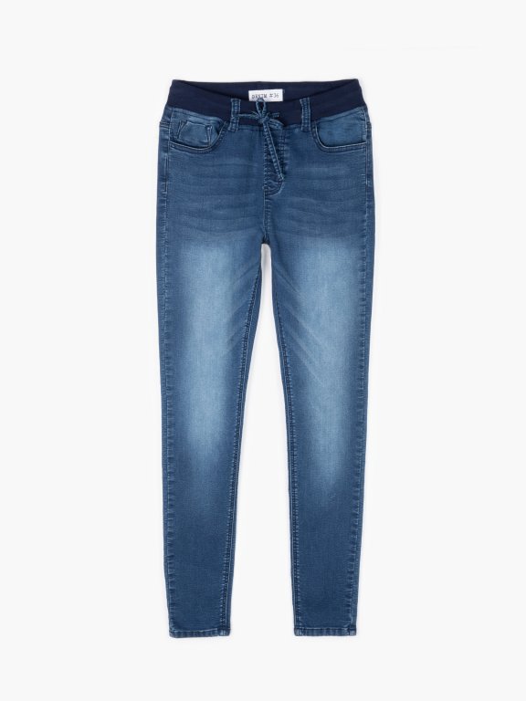 Elastic waist skinny jeans