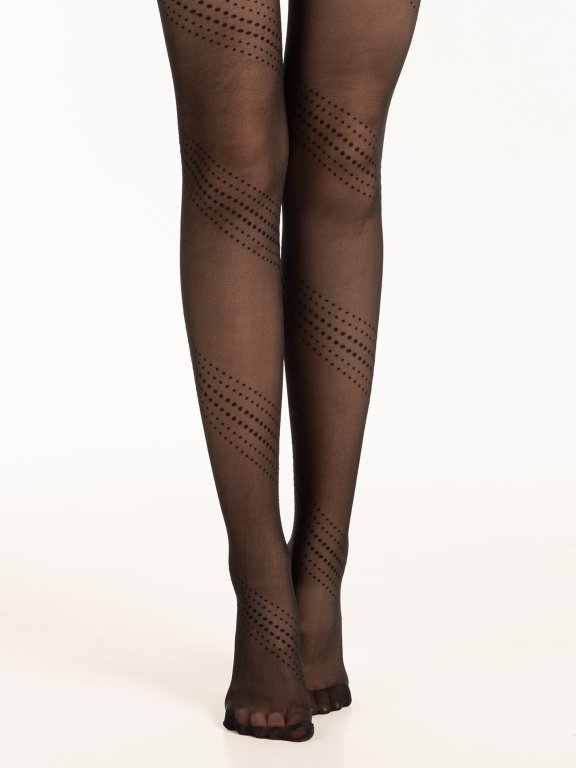 Nylon tights with dot pattern