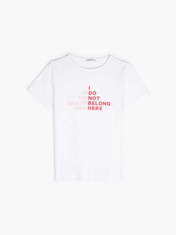 Cotton slogan t-shirt