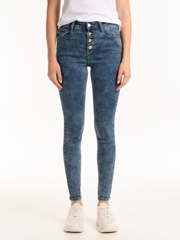 High waisted push-up skinny jeans