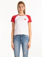 Cotton raglan sleeve t-shirt with print