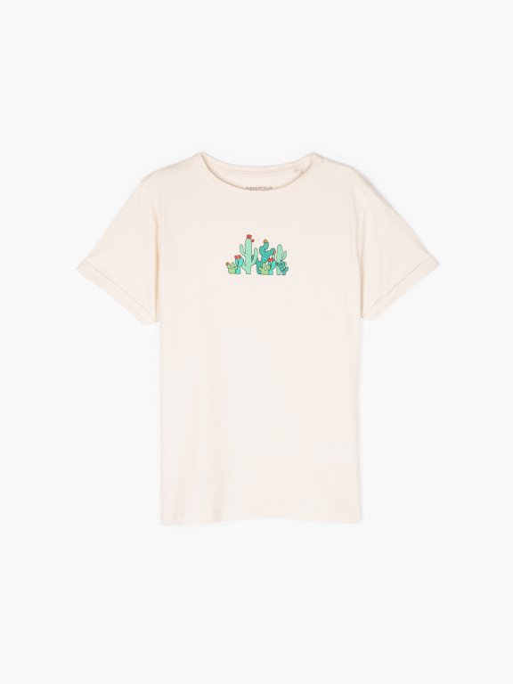 T-shirt wykonany z bawełny organicznej z nadrukiem