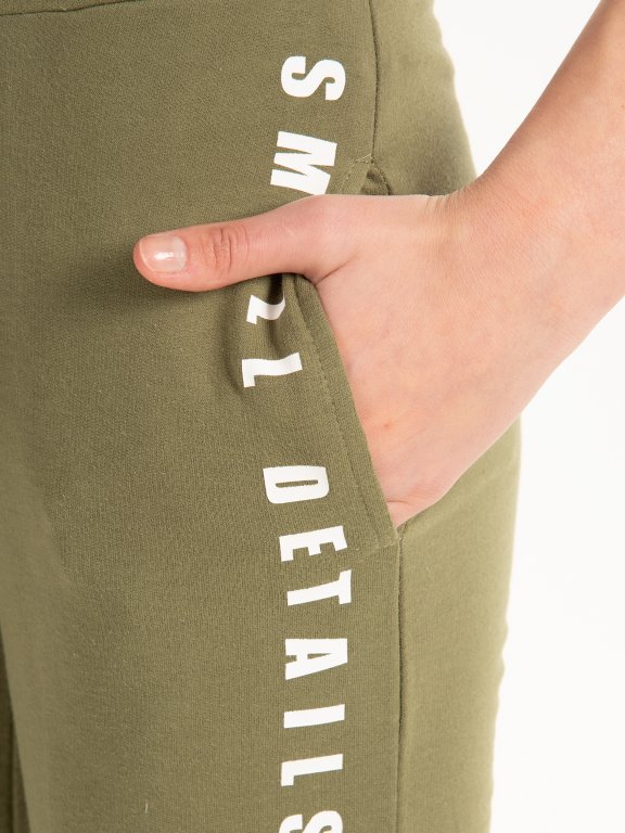 Sweatpants with slogan print