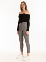 Houndstooth cargo trousers