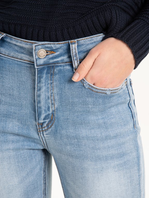 Jeansy skinny z surowym brzegiem