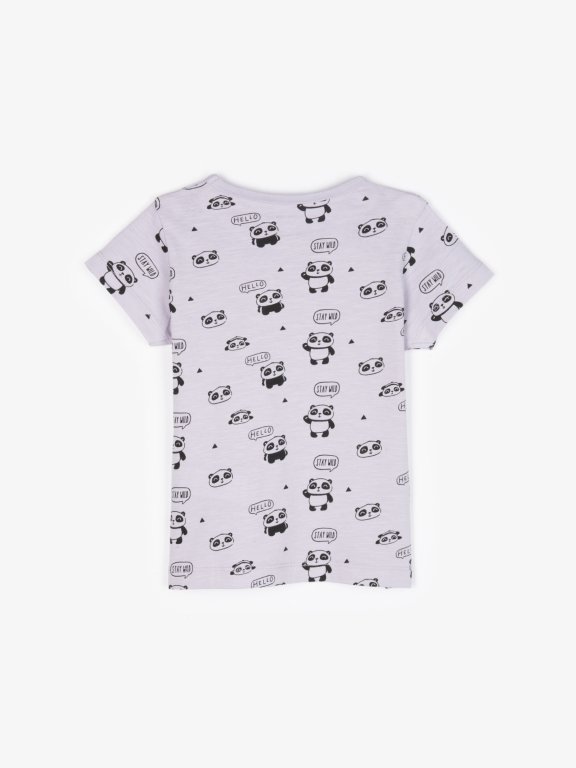 Bawełniana koszulka z nadrukiem pandy
