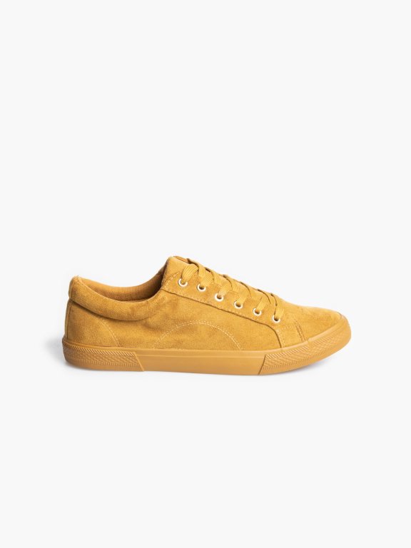 Faux suede lace-up sneakers
