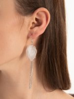 Long faux stone earrings