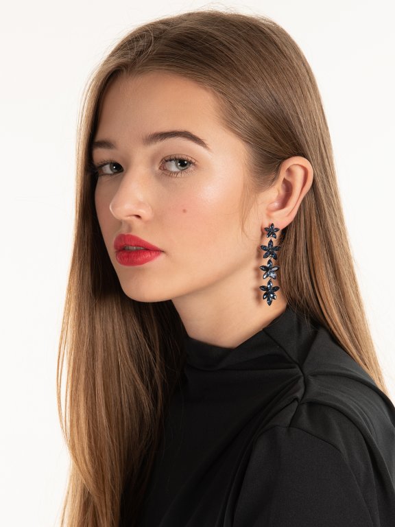 Long faux stone earrings