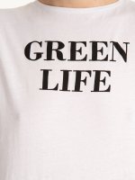 T-shirt wykonany z bawełny organicznej z napisem
