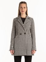 Houndstooth patterned coat