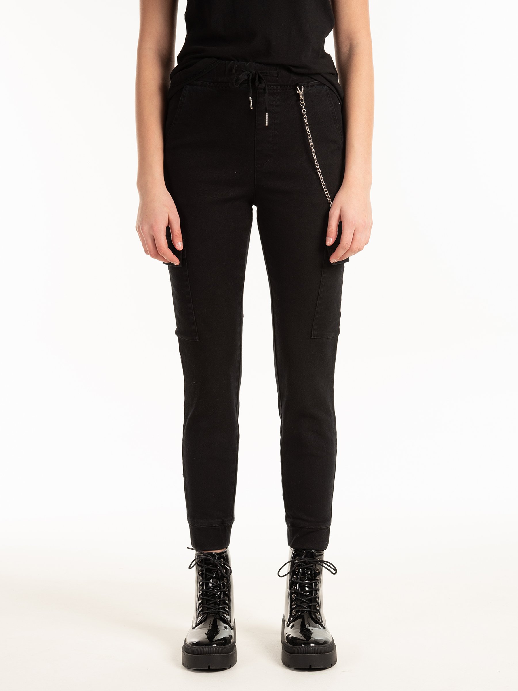 Buy MEINVQIAOTI Black Cargo Pants for Women Techwear Women Loose Street  Rock Style Casual Black Pants with Chain Goth Pants Black Medium at  Amazonin