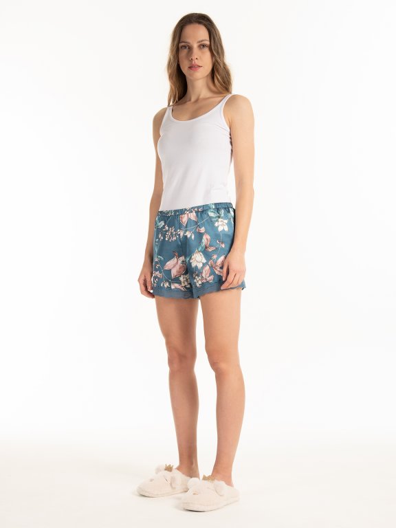 Floral print pyjama shorts