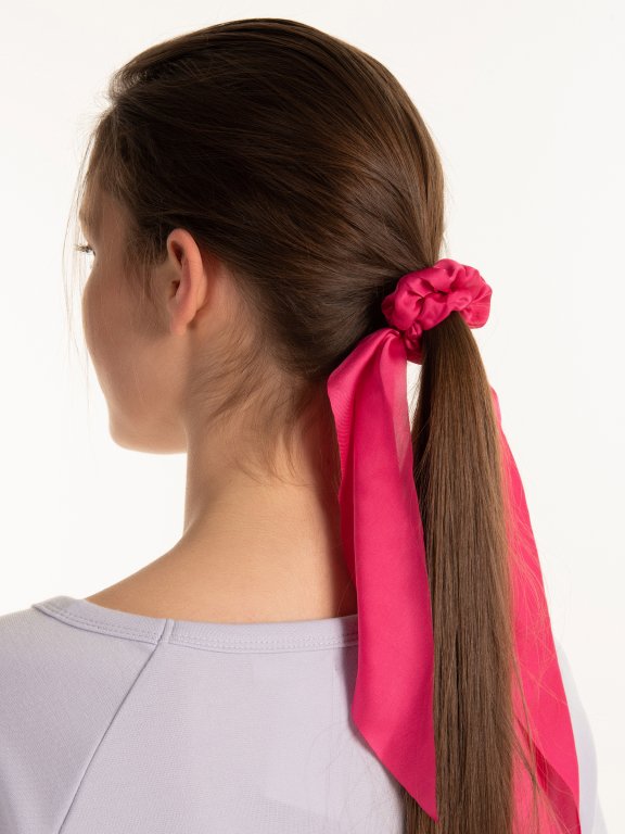 Satin rubber band with scarf
