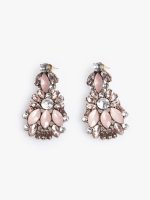 Faux stone long earrings