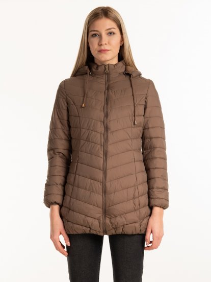 Light padded quilted jacket with hood
