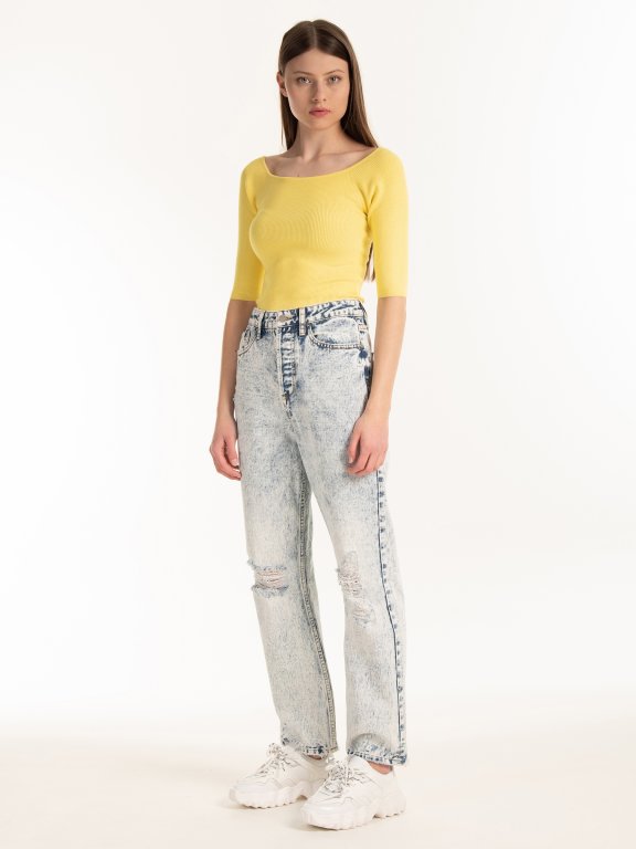 Cotton mom fit jeans