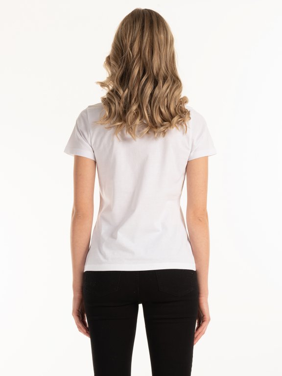 Cotton t-shirt with pearls