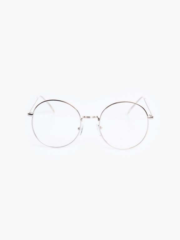 Okrągłe okulary z przezroczystymi szkłami