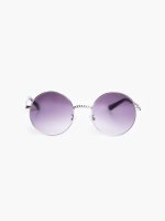 Round sunglasses with chain details