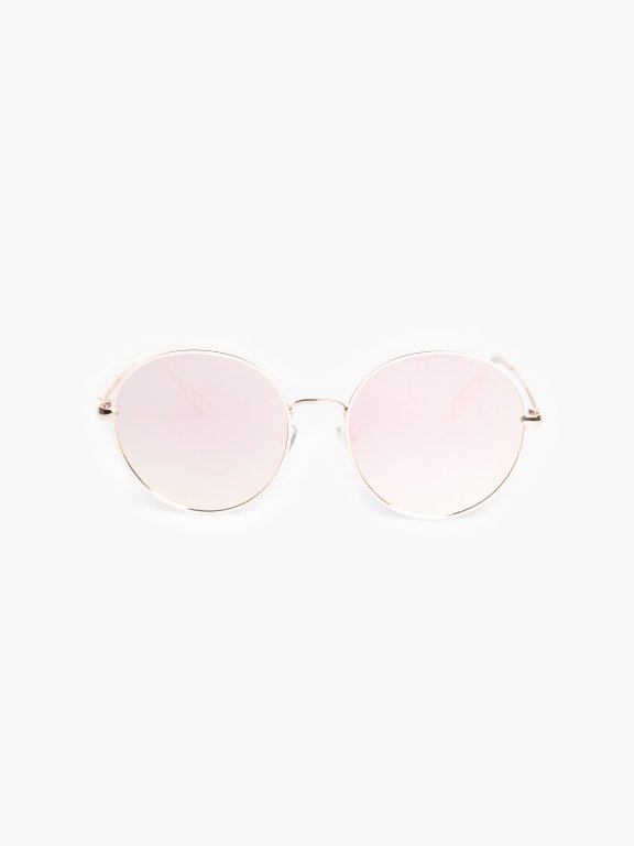Mirror lens round sunglasses