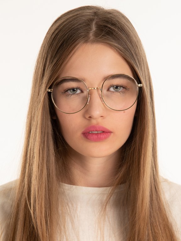 Kulaté brýle s transparentními skly