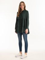 Button down tunic with ruffle
