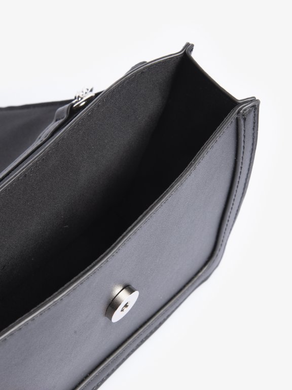 Vegan leather crossbody bag with chain