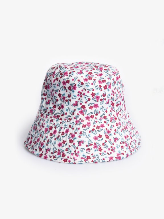 Flower print bucket hat