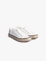 Canvas sneakers with straw detail