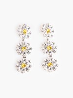 Long faux stone daisies earrings