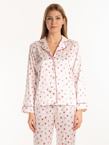 Satin pyjama shirt