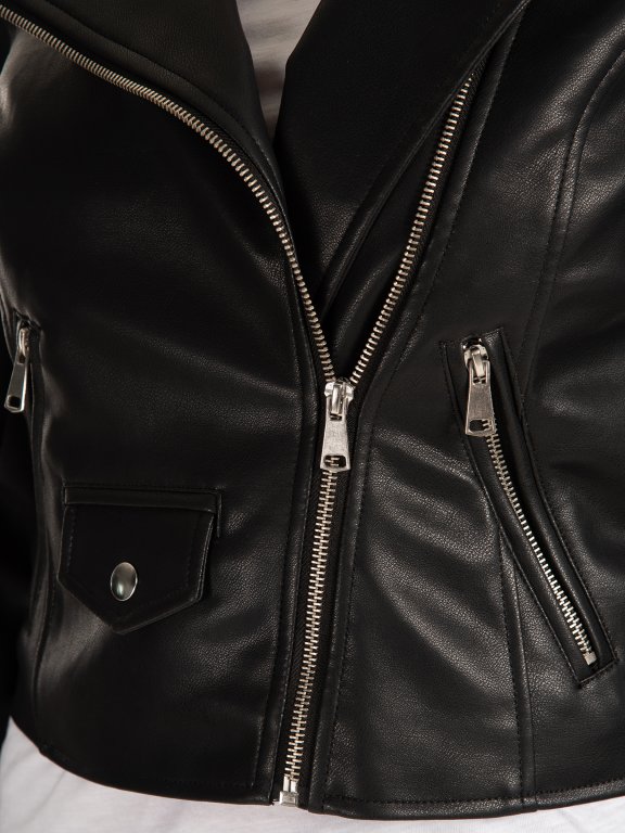 Vegan leather biker jacket