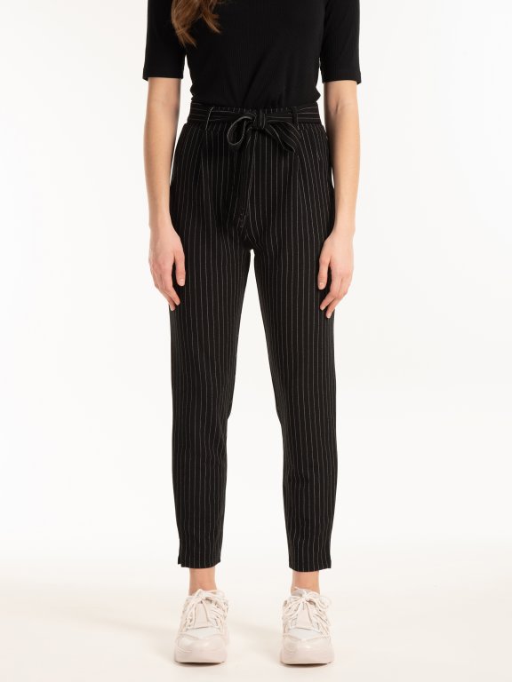 Striped paperbag trousers | GATE
