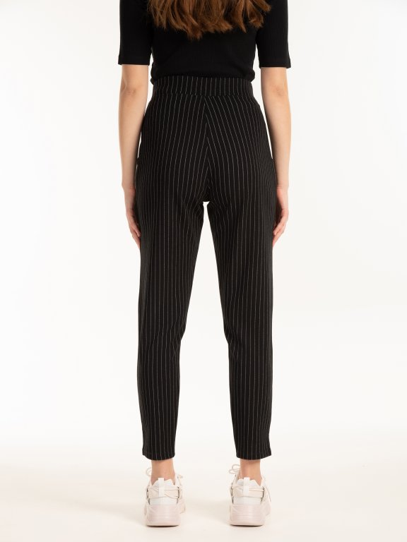Striped paperbag trousers