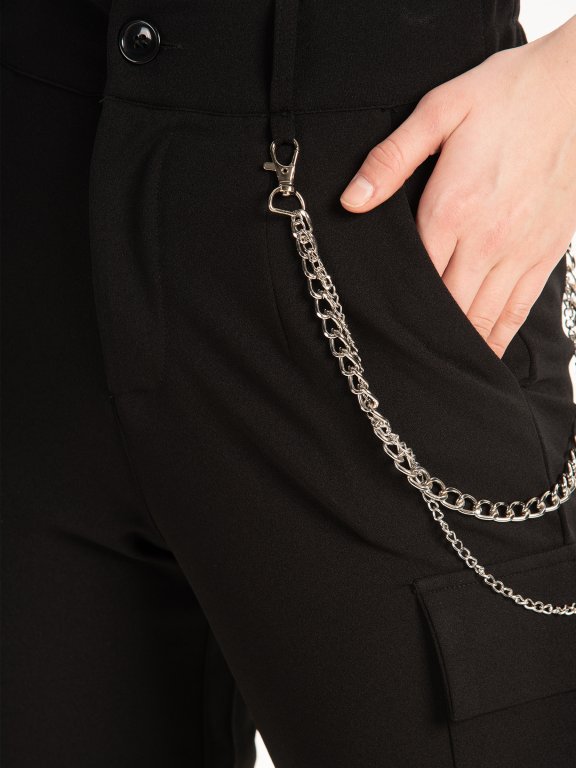 Cargo pants with chain
