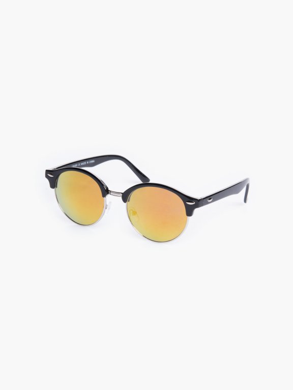 Round mirror lenses sunglasses
