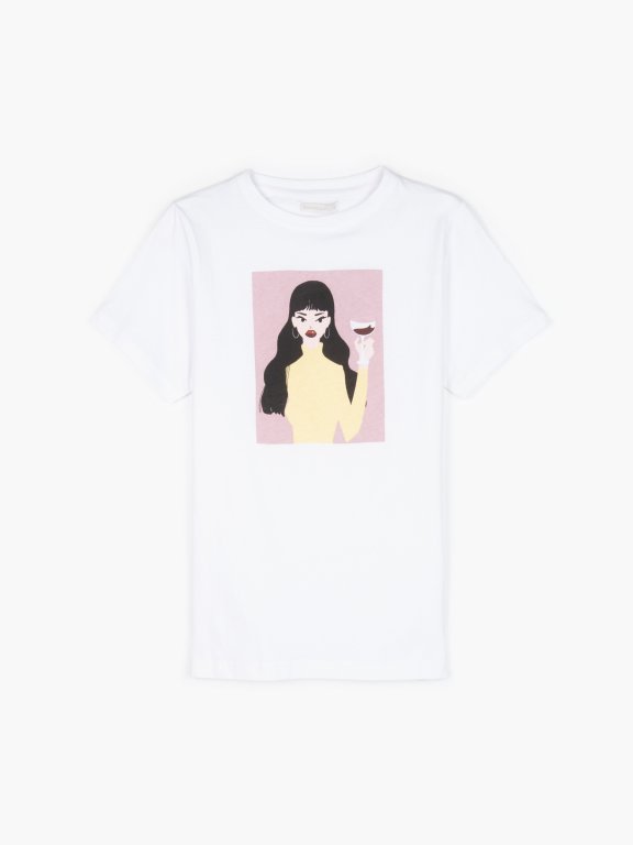 Cotton t-shirt with graphic print