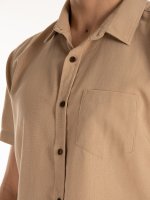 Linen blend short sleeve shirt