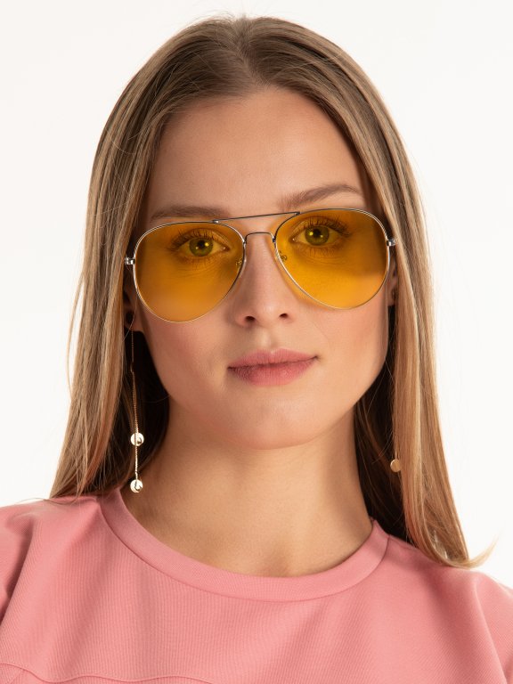Sluneční brýle aviator s barevnými skly