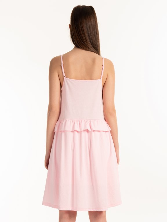 Strappy dress witth ruffle