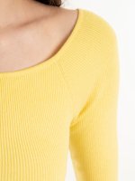 Boat neck ribbed top