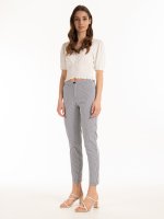 Striped straight slim fit trousers