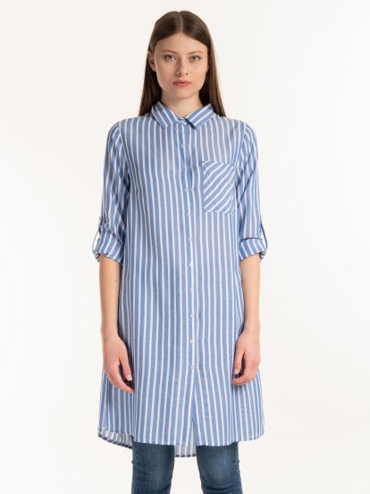 Striped longline blouse