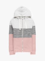 Paneled zip-up hoodie