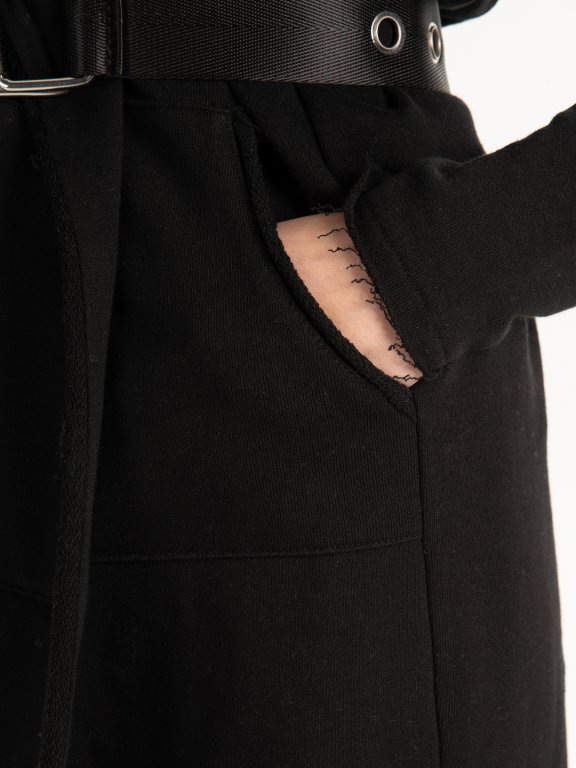 Longline hoodie with pockets