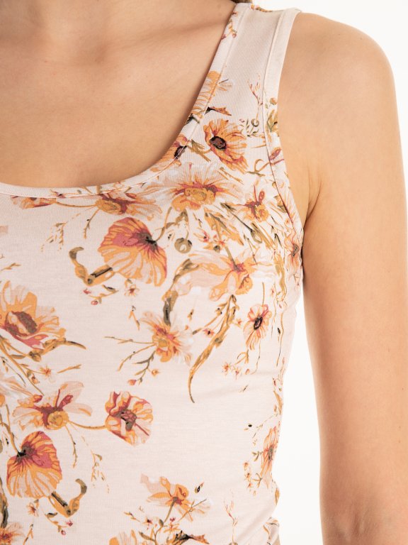 Tank with floral print