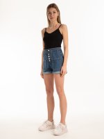 High waist denim shorts