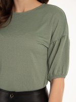 Textured top with ruffle sleeve